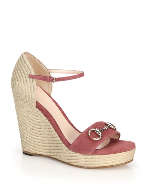 espadrille gucci rose|gucci espadrilles wedges pink.